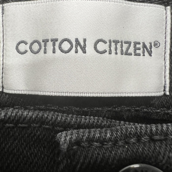 Cotton Citizen Jeans Womens 25 Black Fly Flare Crop Made in USA Button Fly Denim - Picture 7 of 12